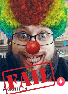 example of a terrible primary Tinder photo