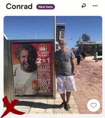 Example of a background that's competing with the subject in a photo