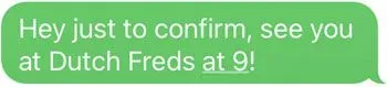 date confirmation text example