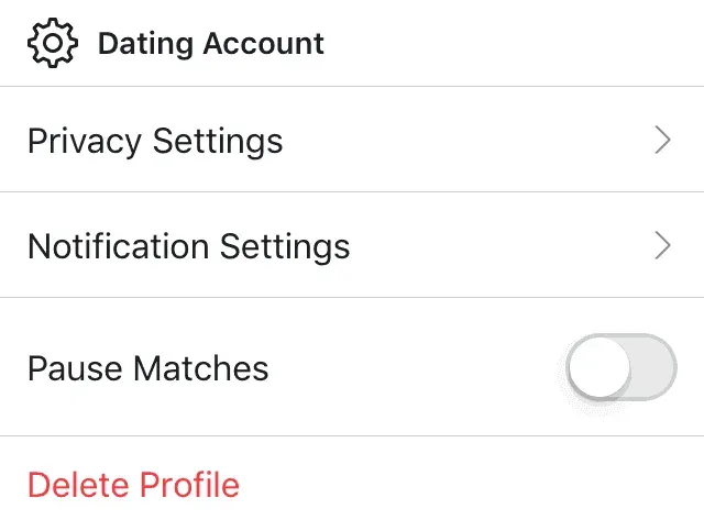 delete Facebook Dating profile