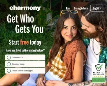 eHarmony website homepage
