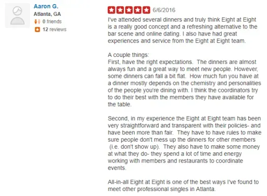 8 at 8 yelp reviews