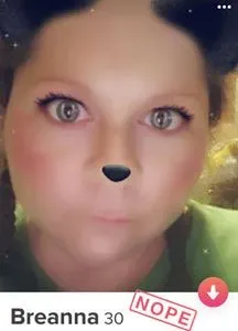 Example of woman's face with a filter overlay