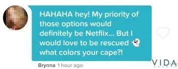 follow up to first message on Tinder