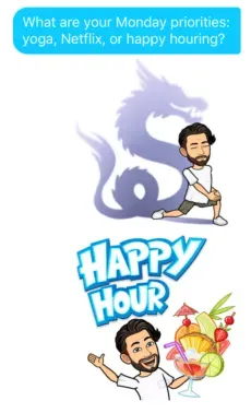 funny bitmoji to send on Tinder