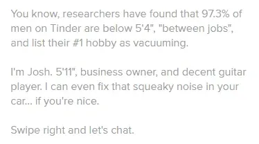 good Tinder bio for guys