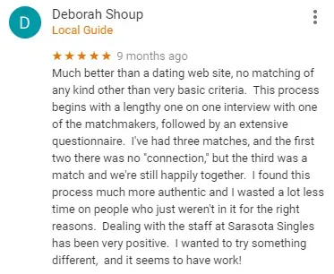 google reviews for sarasota singles