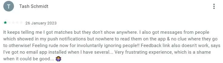 1 star Google Play Grazer review