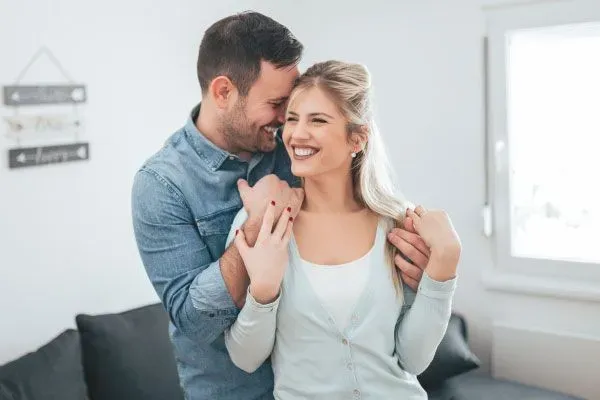 Happy couple who met through a matchmaker like Tawkify or Three Day Rule