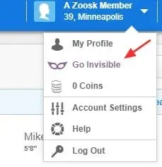 hide your profile on Zoosk