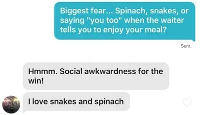 Interesting Tinder line