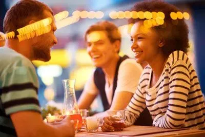 Man and woman on a speed date