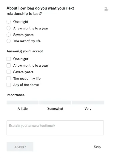 OkCupid Match Questions