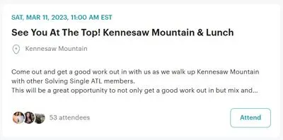 example of a Meetup group in Atlanta