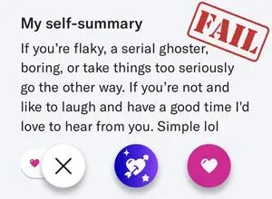 Example of a profile with negativity in it.