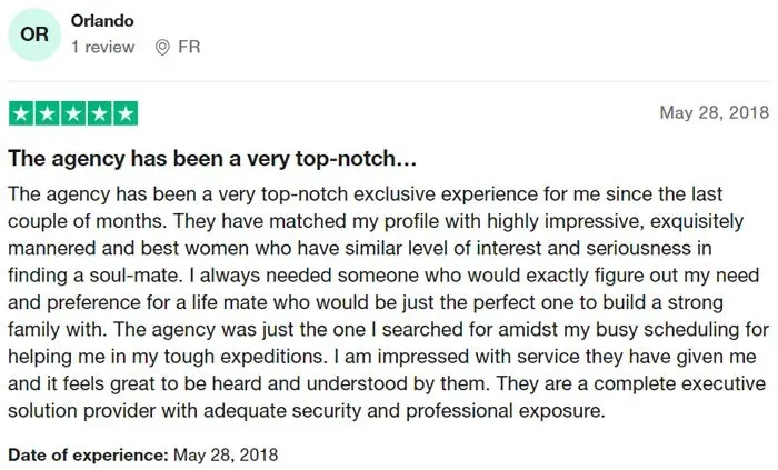 5-star Trustpilot review for macbeth matchmaking