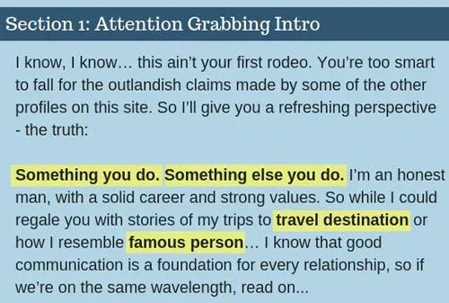 dating profile formula part 1