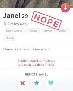 Example of a dating profile that's just about a woman's son