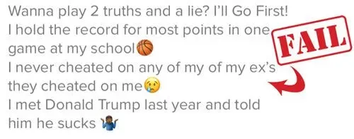 Example of a profile mistake guys make by including negativity