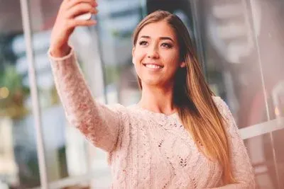Woman taking a selfie