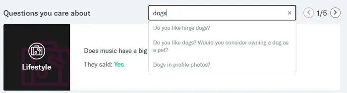 Example of a question you care about on OkCupid