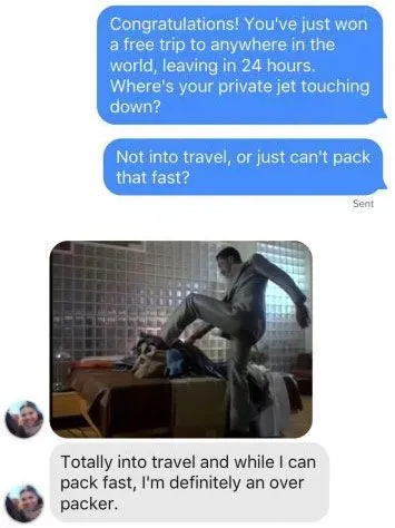 Example of a second message to send on Tinder if she doesn't respond to your first one.