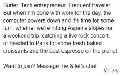 example of a short dating bio template for men