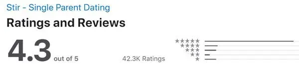 4.3 star App Store rating for Stir