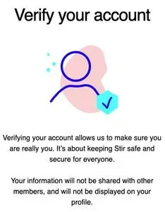 Stir account verify screen