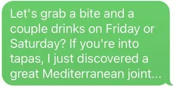 Suggest a date text example