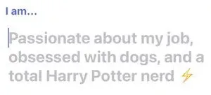 Suggested text from Coffee Meets Bagel