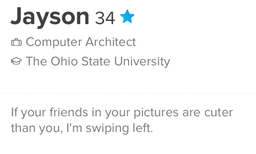 terrible Tinder profile