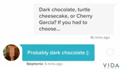 Dark chocolate, turtle cheesecake or Cherry Garcia Tinder conversation starter