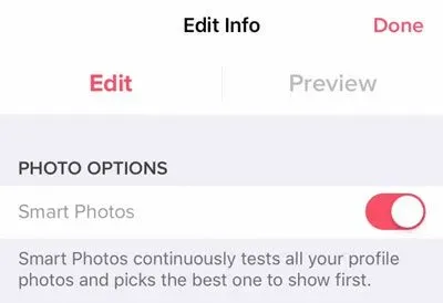 Turn on Tinder Smart Photos