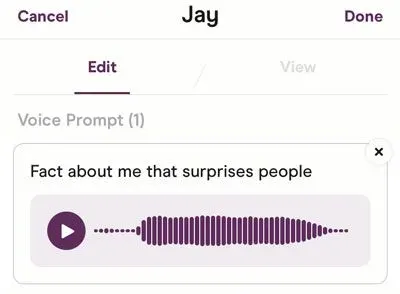 how to change a Hinge voice prompt