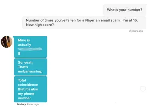 What's your number Tinder line