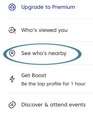see who's nearby feature on Match.com app
