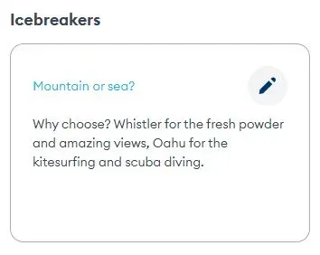 Zoosk icebreaker prompt example